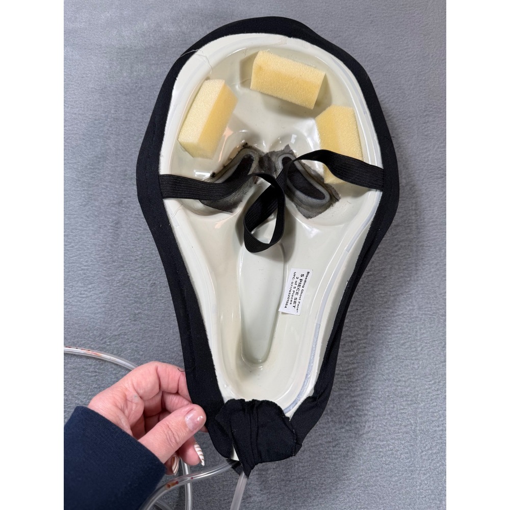Bleeding Ghost Face Mask Scream Halloween Costume Prop Incomplete Heart Missing - Picture 4 of 5